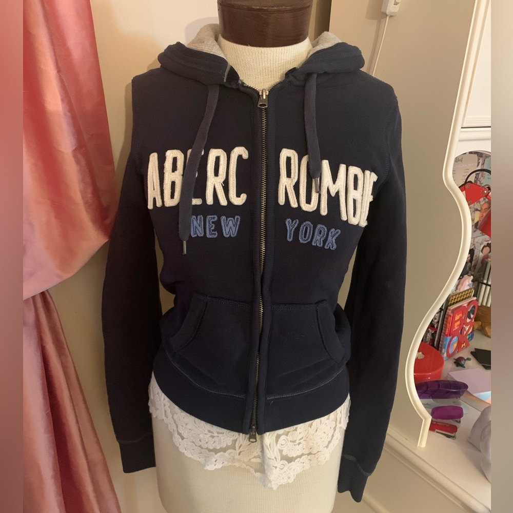 Abercrombie and Fitch Navy Blue Hoodie
